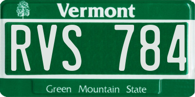 VT license plate RVS784