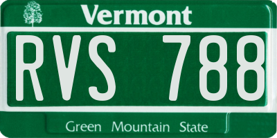 VT license plate RVS788