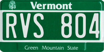 VT license plate RVS804