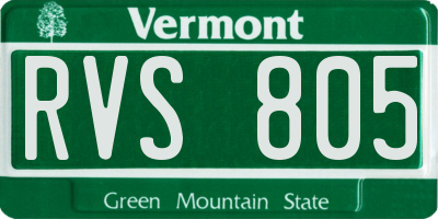 VT license plate RVS805