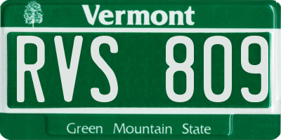 VT license plate RVS809