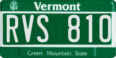 VT license plate RVS810
