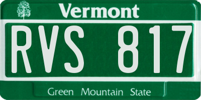 VT license plate RVS817