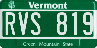 VT license plate RVS819