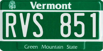 VT license plate RVS851