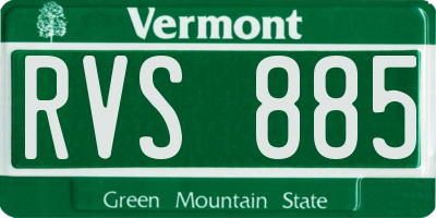 VT license plate RVS885
