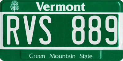 VT license plate RVS889