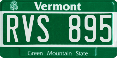 VT license plate RVS895