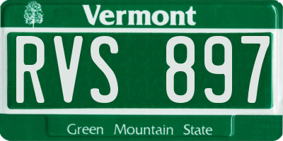 VT license plate RVS897