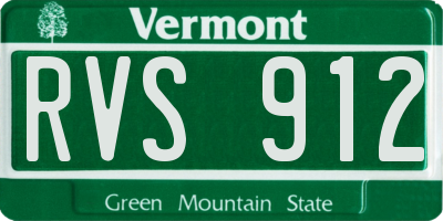 VT license plate RVS912