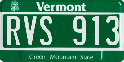 VT license plate RVS913