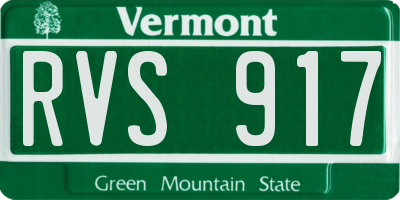 VT license plate RVS917
