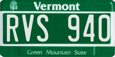 VT license plate RVS940