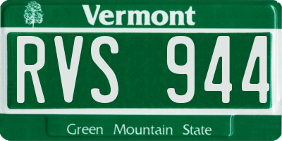 VT license plate RVS944
