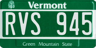 VT license plate RVS945