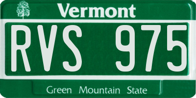 VT license plate RVS975