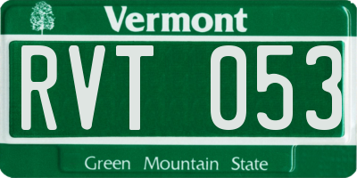 VT license plate RVT053