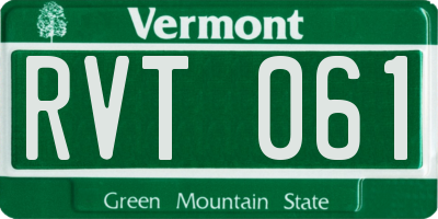 VT license plate RVT061