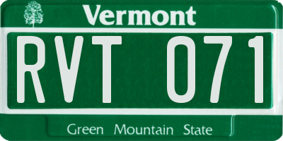 VT license plate RVT071