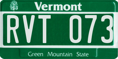 VT license plate RVT073