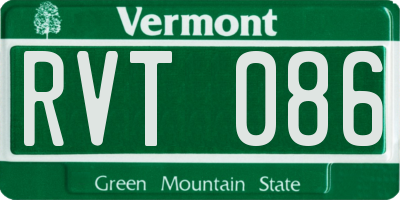 VT license plate RVT086