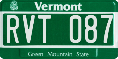 VT license plate RVT087