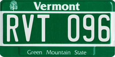 VT license plate RVT096