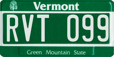 VT license plate RVT099