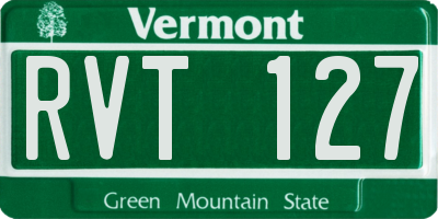 VT license plate RVT127