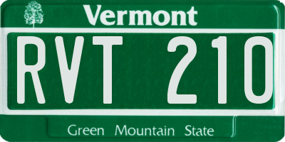 VT license plate RVT210