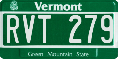 VT license plate RVT279