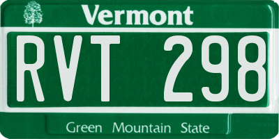 VT license plate RVT298