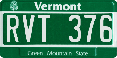 VT license plate RVT376