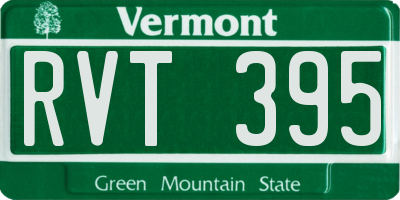 VT license plate RVT395