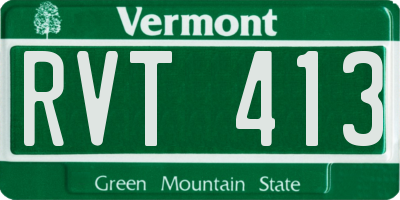 VT license plate RVT413