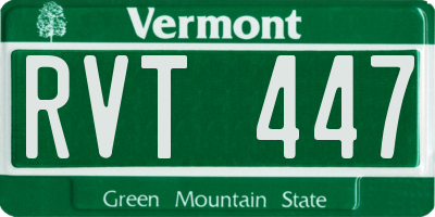 VT license plate RVT447