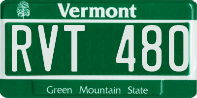 VT license plate RVT480