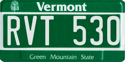 VT license plate RVT530