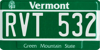 VT license plate RVT532