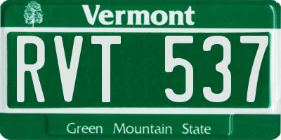 VT license plate RVT537