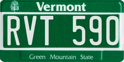 VT license plate RVT590