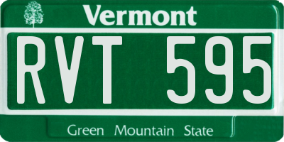 VT license plate RVT595