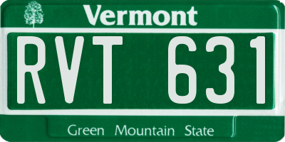 VT license plate RVT631