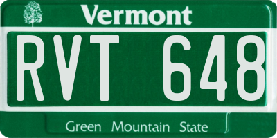VT license plate RVT648