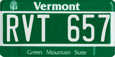 VT license plate RVT657