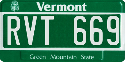 VT license plate RVT669