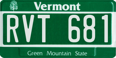 VT license plate RVT681