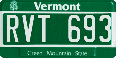 VT license plate RVT693