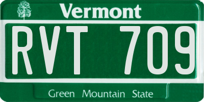 VT license plate RVT709