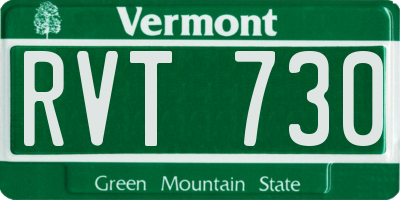 VT license plate RVT730